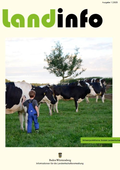 Titelbild_Landinfo_1_2025_Junge mit Kuh auf der Weide