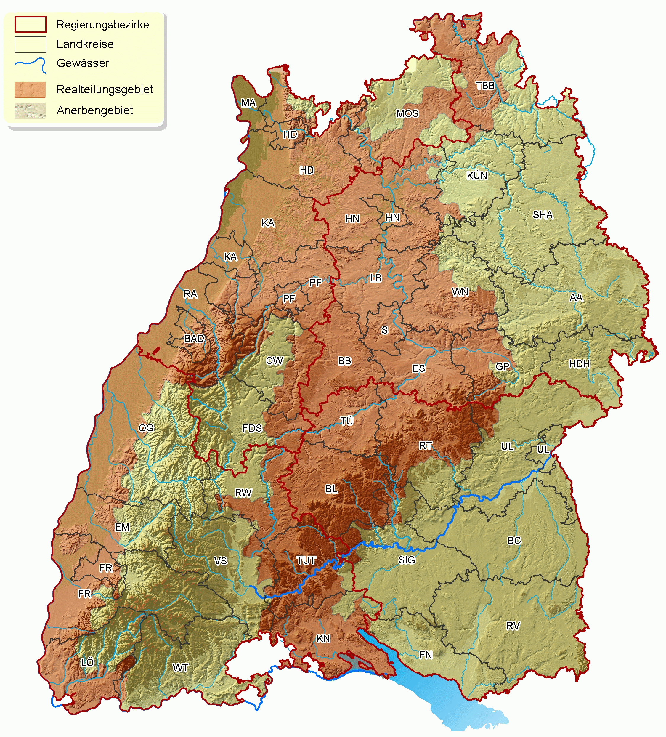 zum Vergrößern bitte Klicken... Landwirtschaftliche Vererbung in Baden-Württemberg