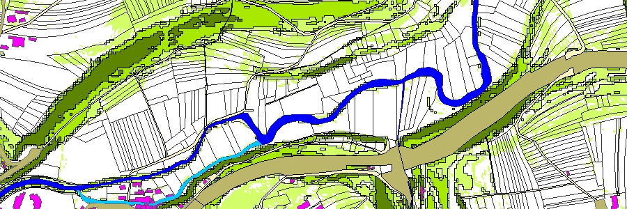 Ausschnitt einer Hangneigungskarte